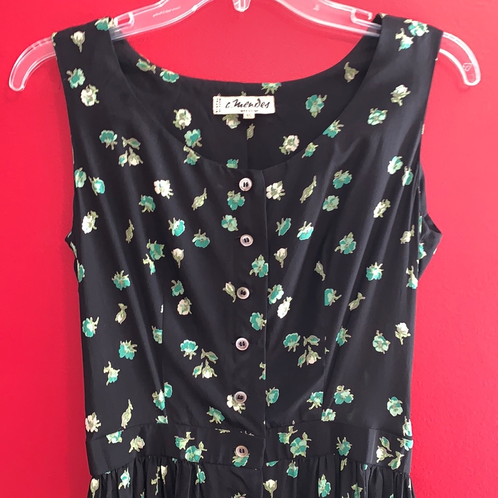 Vintage Boho Cottage Core Maxi Dress French